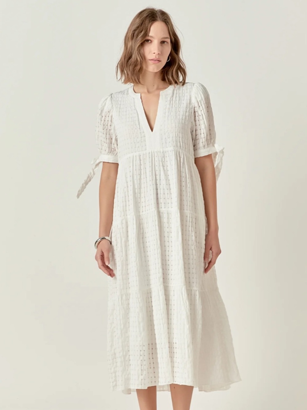 English Factory White Puff Sleeve Dress